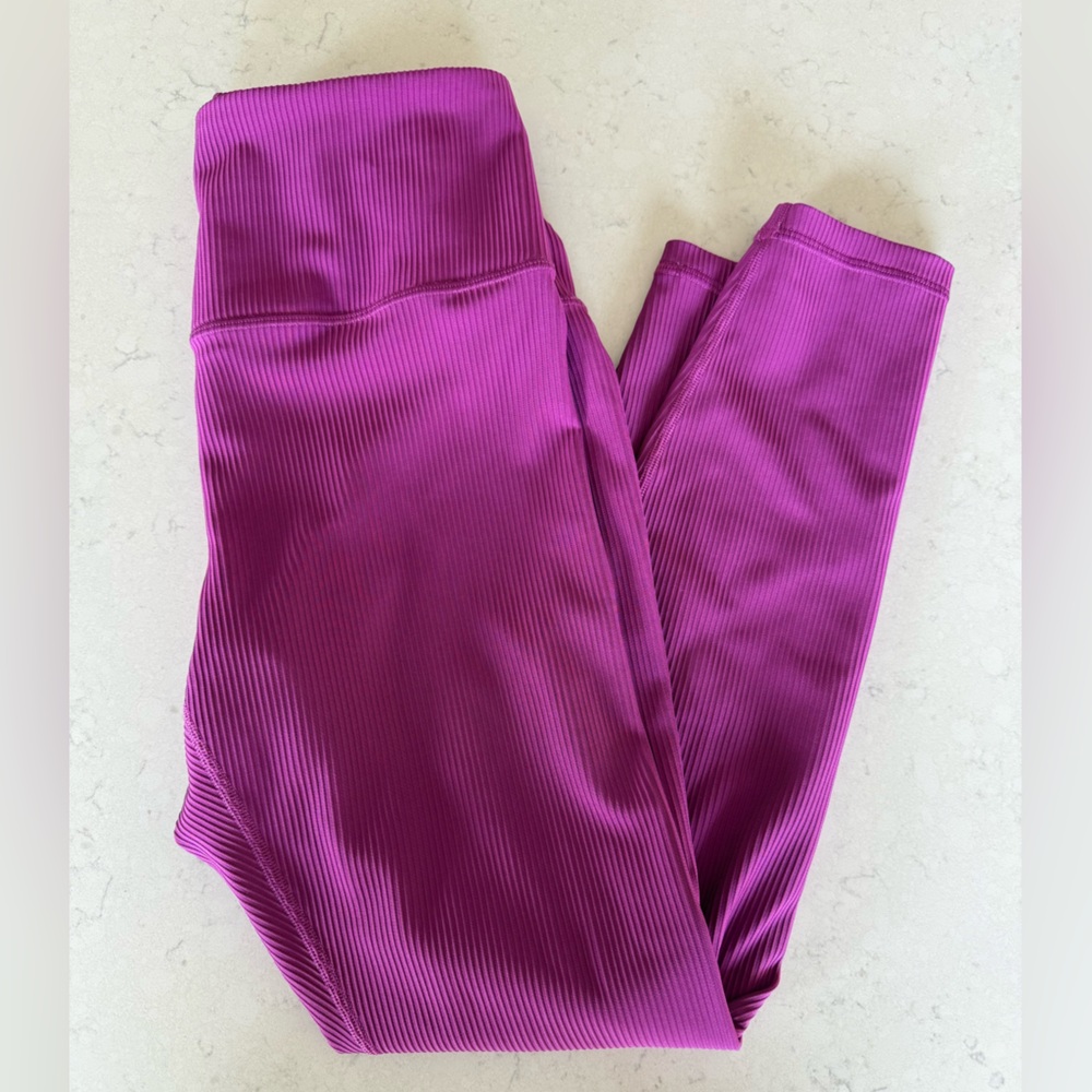 Athleta Women’s Elation Rib Tight Ribbed Leggings in Magenta